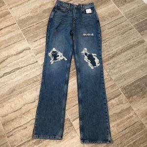 NWT Free People My Own Lane High Rise Distressed Boot Cut Jeans Size 26